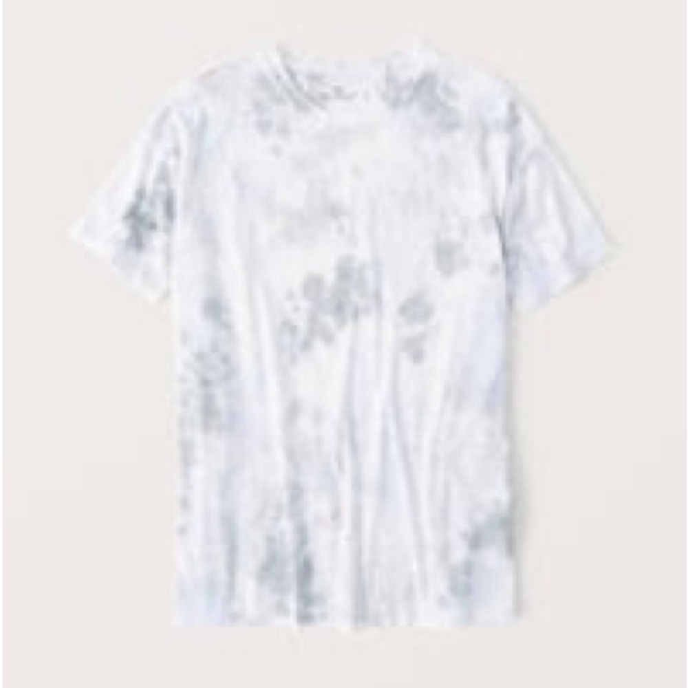 Abercrombie Women’s Tie-Dye Oversized Boyfriend Tee -size Small- blue dye effect
